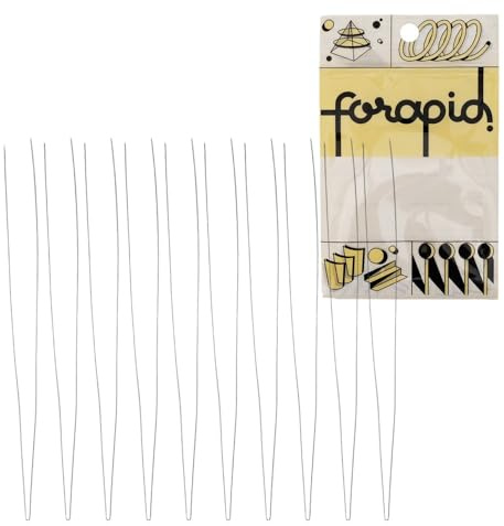 FoRapid 0.3mmx20cm Steel Wire Flexible Durable Collapsible Big Eye Embroidery Beading Needles Easy Threading Sewing Needles Open End for Any Thread Size Jewelry Making 10cm/4in(Folded Length) 10 pcs