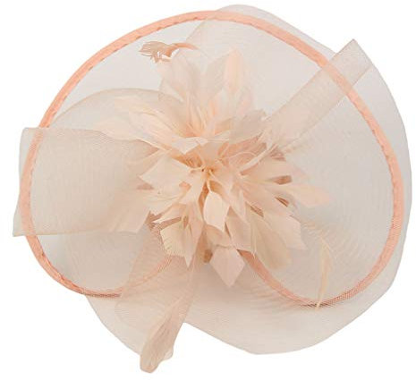 Xiang Ru Fascinator Kopfschmuck Blume Pferd Rennmütze mit Clip und Haarband für Damen, champagnerfarben, Einheitsgröße