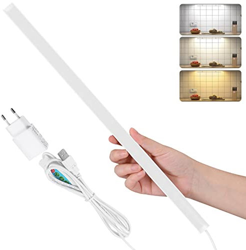 SOAIY 40 x 1.75cm Luce sottopensile cucina Lampada sottopensile Barra led cucina USB magnetica a 3 Colori Fredda/Calda/Neutra Funzione di memoria per Cucina,Bagno,Armadio,Specchio