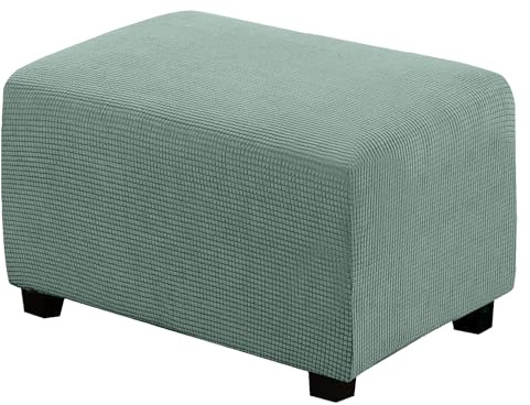 BXFUL Överdrag för fotstöd, rektangulär, utdragbar ottoman skyddsöverdrag för soffa och ottoman rektangulär (X-large, grön)