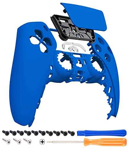eXtremeRate Blue Touchpad Housing Shell for PS5 Controller, Soft Touch DIY Replacement Shell Custom Touch Pad Cover Faceplate