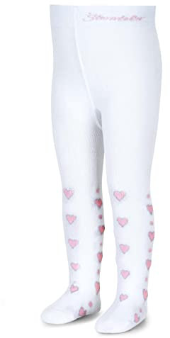Sterntaler Baby-Mädchen Herzen Strumpfhose, Undurchsichtige, Weiss, 68