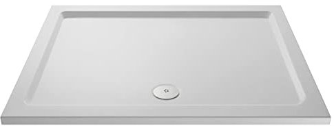 nuie NSR073 Trays Modern Bathroom Slip Resistant Large Rectangular Shower Tray, 800mm x 1800mm, Matt White