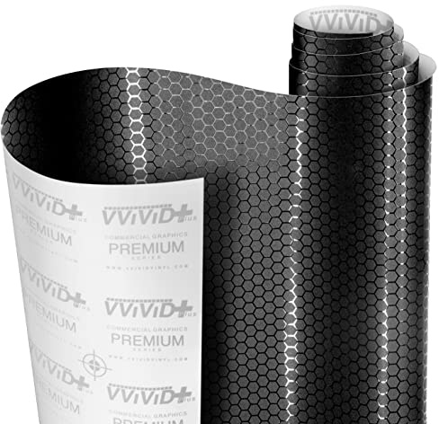 VViViD+ Honeycomb Matte Black Medium Pattern Car Wrap Vinyl (1ft x 5ft)