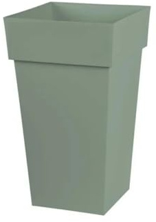 Pot de fleur carré Toscane 43 x H.80 cm - Vert laurier - Eda