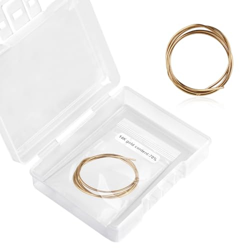 Fil a Souder Alliage Plaqué Or pour Bijoux, 16cm de Long Soudure Or Bijoux Etain a Souder Doré Flux de Soudure Electronique pour Réparation de Bijoux, Plomberie (Température de Fusion 738°C)