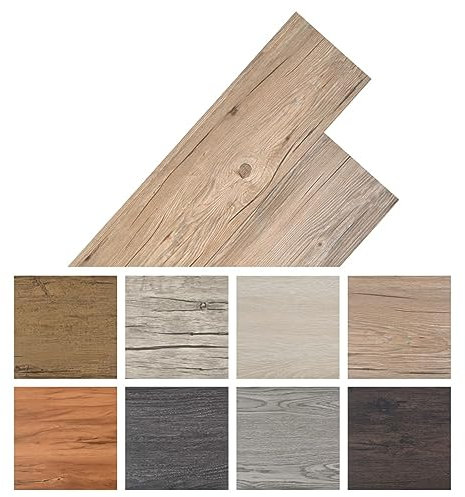 18 x Vinyl-PVC-Dielen Laminat Dielen,Bodenbelag,PVC-Fliesen Nicht Selbstklebend 5,26 m²,rutschfest,Wasserfest,Schwer Entflammbar, Schimmelbeständig für Küche, Bad,Flur oder Wohnzimmer Eiche Braun
