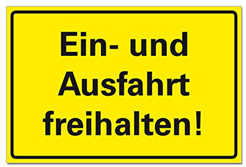 Ein und Ausfahrt freihalten Hinweisschild Parkverbot Hartschaum 30 x 20 cm