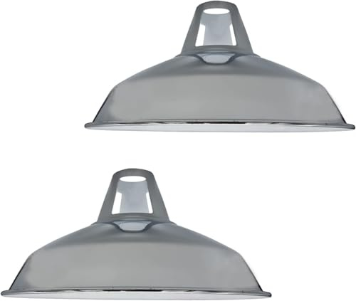 Metal Lamp Shades, 30cm Chrome Light Shade, Modern Lampshades for Ceiling Lights, Wall Lamps and Floor Lamps, Easy Fit Pendant Light Shades Ceiling for Living Room, Bedroom, Kitchen, Hallway