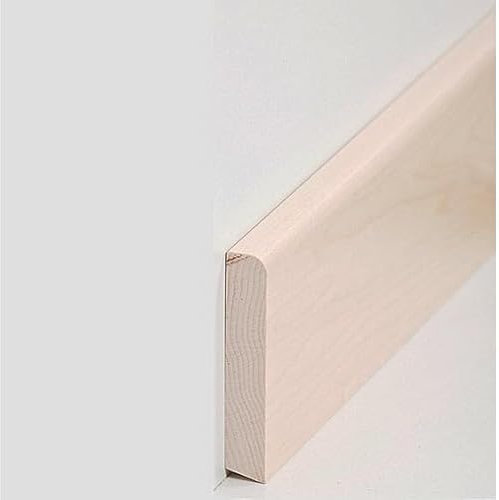 PROVISTON Lot de 10 plinthes en bois massif d'érable à coller, visser et clouer - 13 x 70 x longueurs tombantes jusqu'à environ 2500 mm