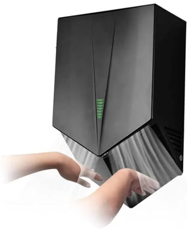 ERSINIAN Asciugamani elettrici da Parete Commerciali, Asciugamani da 6-10 Secondi per asciugare, Asciugamani Elettrico da 1200 W, Asciugamani con sensore Automatico per Cucina, Bagno e Toilette, Nero