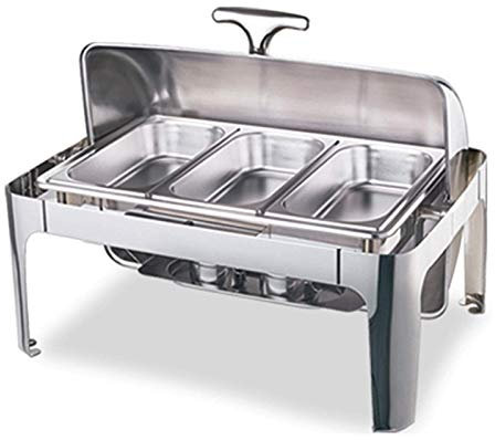 MXFKLJ Chafing Dish, Juego de Chafing Dish de Acero Inoxidable Buffet Silver Catering Warmer Set, Juego de Chafing Dish Rectángulo, para Buffet Catering Cocina Fiesta(Color:Tres Rejillas)