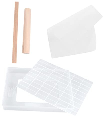 Ciieeo Kit Outils Pâtisserie Nougat 5 Pièces Moule Antiadhésif Plaque Tapis Et Bâtons en Bois pour Bonbons DIY Cuisine Maison