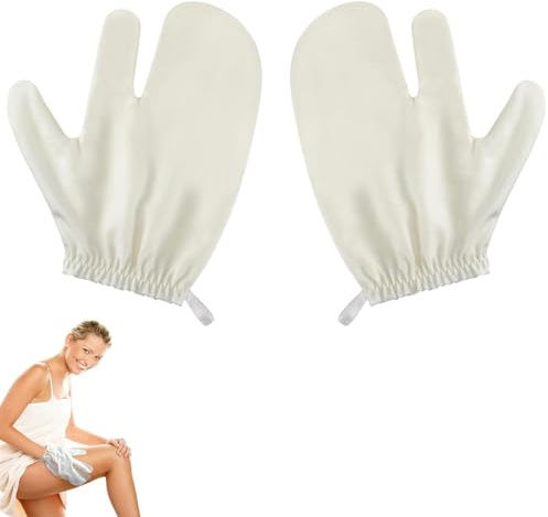 Garshana Gloves Raw Silk Massage Gloves, Garshana Handschuhe Rohseiden-Massagehandschuhe, Seidenhandschuhe aus Rohseide, Garshana-Handschuhe aus Rohseide für Peeling (2PCS)