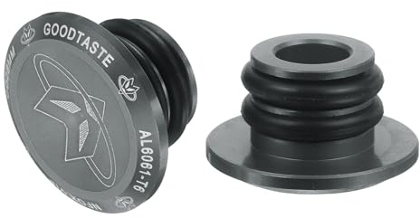 sourcing map Bar End Plugs Aluminum Handlebar End Caps Bike Plugs with Matching Rings for MTB Road BMX Fixed Gear Bike, Gray