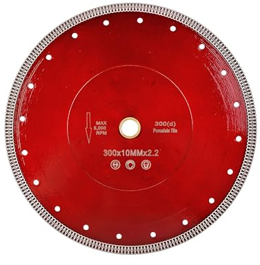 Casaverde Disque à tronçonner diamant 300 mm x 25,4 mm/22,23 mm pour porcelaine, granit, marbre, carrelage et céramique