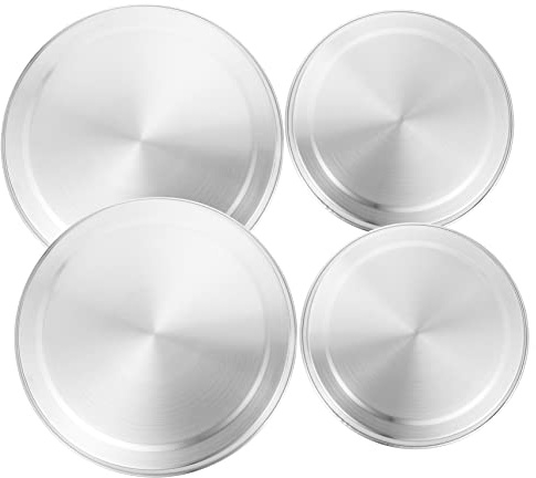 VALICLUD 4 piezas Cubiertas de Cocina Inoxidable para Estufas de Inducción Lids Prácticos y Portátiles Accesorios de Cocina Protección Fáciles de Limpiar y Almacenar