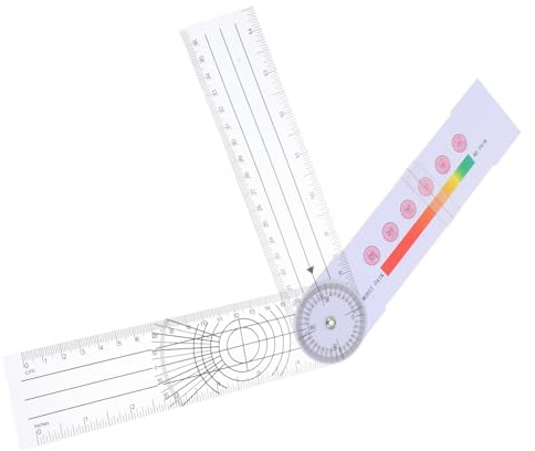 Tofficu Goniometro Per Misurazione Del Corpo Strumento Di Misurazione Angolo Righello Architettonico in Pvc Dimensioni Compatte Utilizzo Professionale e Domestico