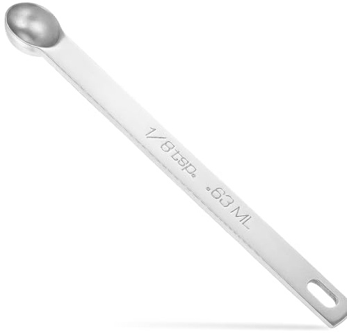 1/8 Teaspoon Measuring Spoon – 0.63 ml Stainless Steel Mini Spoon – Ideal for Matcha, Baking & Cooking – Perfect for Precise Ingredients & Spices Use – Durable Individual Measuring Spoon (Silver)
