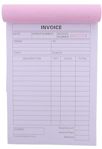 NUOBESTY Bloc-notes Facture Parties pour Petites Entreprises Carnet de Reçus Duplicata Pages pour Gestion et Suivi des Commandes