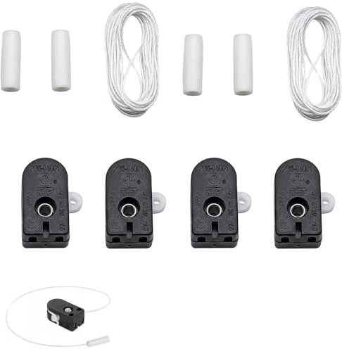 DAQUN 4 Pcs Light Switch Pull, 2A Replacement Unit, 63cm Rope, Compact Housing, Ceiling Light, Attic Fan & Lamp