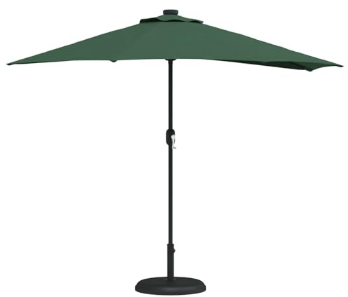 Mengtu Garden Parasol Green 294 x 150 x 224 cm Polyester and Steel Sun umbrellas used in family courtyards, gardens, and swimming pools ZSSCB-UK42003268UK