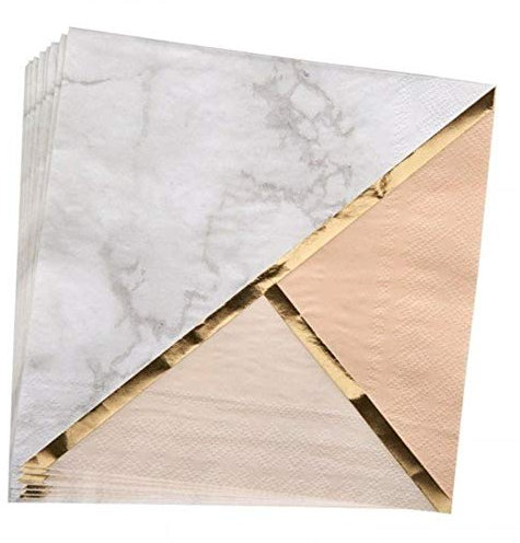 Partido de Oro Rosa Vajilla Desechable Dorado Paja de Papel/Copa/mármol Placas de Boda/Fuentes de cumpleaños/Fiesta, 16pcs decoración de la Tabla servilletas