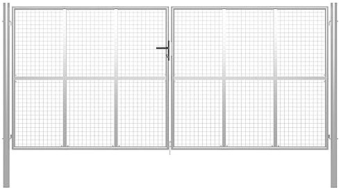 vidaXL Gartentor Verzinkter Stahl 415 x 200 cm Silber