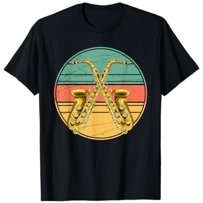 Jazz Saxo Instrument De Musique Saxophoniste Retro Saxophone T-Shirt