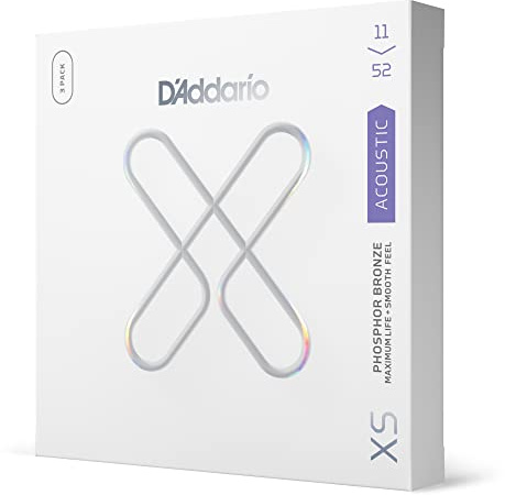 D'Addario XS Akustiska gitarrsträngar, fosforbrons, Light, 12-53, 3-pack