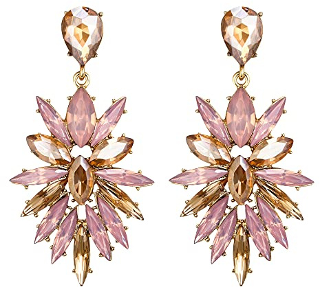 Pendientes de Mujer-Clearine Descripción Champán Verde y Azul Marqués Cristal de Diamantes de Imitación Candelabro Colgante Joyería