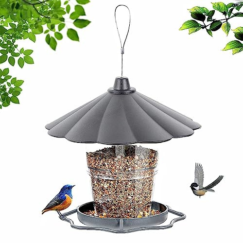 LSRVNM Vogelfutterhaus Aufhängen, Futterhaus für Vögel, Vogelfutterhaus Wetterfest, Faltbarer Vogelfutterspender Hängend für Alle Gartenvögel Geeignet Balkon, Garten Dekoration