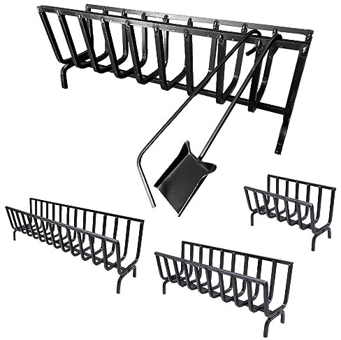 Brucialegna braciere porta legna per camino barbecue in ferro battuto (BRUCIALEGNA STRETTO FERRO BATTUTO, CM 72X21)