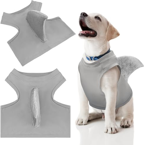 Clysee 2 Stück Halloween-Hundehai-Kostüm, Fischflosse, Hundekostüm für Hunde, Welpen, Cosplay, Geburtstagsparty, Outfit (groß)