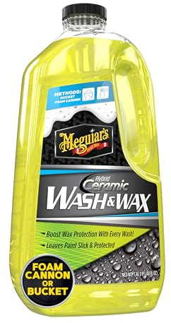 Meguiar's Hybrid Ceramic Wash & Wax - Sophisticated Car Wash Gently Cleans and Adds Shine and Slickness While Boosting Paint with Hybrid Ceramic Wax and Extreme Water Beading - 48oz