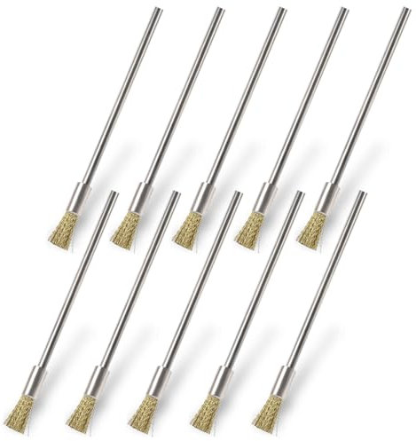 Drahtbürsten, 10 Stück 3 mm Drahtbürste für Bohrer verlängerte Drahtbürste Edelstahl Stahldraht Pinsel Klein Drahtbürste Bohrmaschine zum Reinigung von Rost Korrosion Schmutz Farbe
