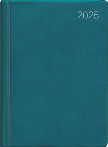 Zettler - Taschenkalender 2025 türkis, 8,3x10,7cm, Taschenplaner mit 172 Seiten im flexiblen Kunststoffeinband, Tages- und Wochenzählung, Mondphasen, Wochenübersicht und internationales Kalendarium