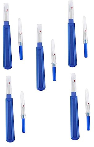 NUOBESTY Découseurs pour Maison Personnelle et Atelier de Couture Professionnel Lot de 10 en Acier Inoxydable Bleu Poignée Plastique, Résistants à L'usure
