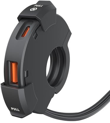 Kriogor usb Moto Impermeabile per 22-25mm Manubrio, qc3.0 Presa USB per auto, Carica Rapida per SUV e Camper