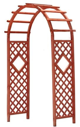 Yajuer Gartenbogen aus Holz, Laube für Hochzeitsfeiern, robuster Spalier-Torbogen für den Außenbereich, Rasen, Hinterhof, Terrasse, Dekoration, Kletterpflanzen (Color : Orange, Size : 140cm/55.1in)