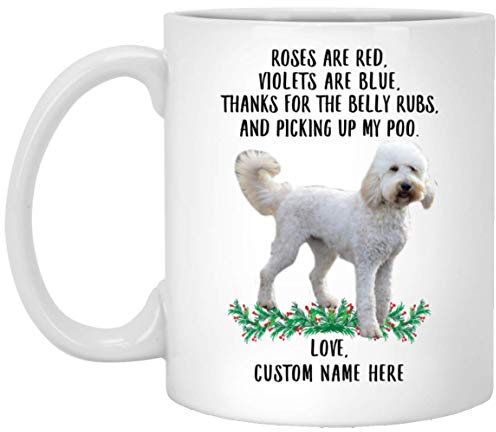 Tasse Valentinstag Lustige Goldendoodle Sind Rot Veilchen Sind Blau Kaffee-Tasse Lustig Geschenk Tasse Geschenkidee Motivtasse 330Ml Für Kollegin, Kollegen, Geschenk