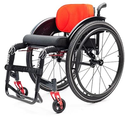 Tragbarer Transportrollstuhl, Kleine, Leichte, Kompakte Rollstühle, Rollstuhl Aus Aluminiumlegierung, Geländegängiger Sportrollstuhl, Selbstfahrende Manuelle Rollstühle, Mit Handbremse(42cm/16.5in,N)