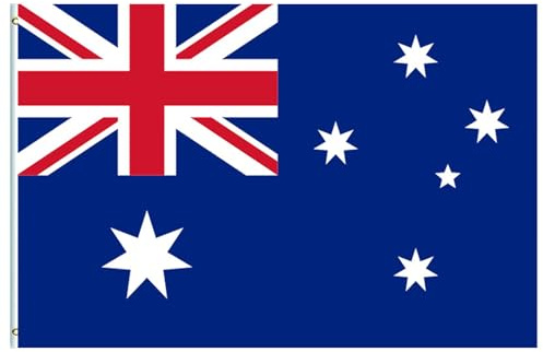 Grande Bandera de Australia 90x150cm,Personalizada Banderas con Agujeros de Latón para Decoración Patio,Jardin,Barra,para Juegos de Fútbol,Eventos Deportivos,Día Nacional,Fiesta de Australia