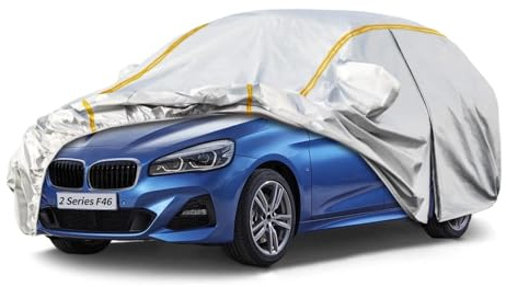 Autoabdeckung Wasserdicht für BMW 2 Series F46 Gran Tourer(2015-2018),Vollgarage Autoplane für Regen Sonne Staub Schutz Schneeschutz,Winter Sommer Auto Abdeckplane Outdoor Atmungsaktiv