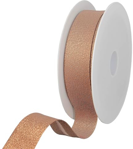 Les Petits Rubans Metallisches Schrägband – 30 mm breit, 15 mm gefaltet, 20 m Rolle, 80% Polyester 20% Lurex, Kanten zum Nähen, Banner, Polsterstoffe, Möbel, Paspeln, Kleidung, Decken