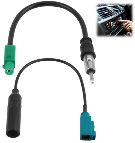 Eddrfy Cavo Antenna autoradio 2 PCS, Fakra a DIN ISO Adattatore, DAB FM per Auto, Antenne Auto per Ricevitore CD Media