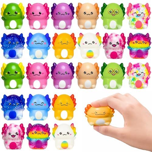 Xinjieda 24 Stück Squishies Spielzeug, Squishy für Axolotl, Axolotl Squeeze Stress Spielzeug, Squishy Squeeze Toys, Fidget Toys für Kinder Erwachsener Perfekt für Stressabbau (Zufällige Farbe)