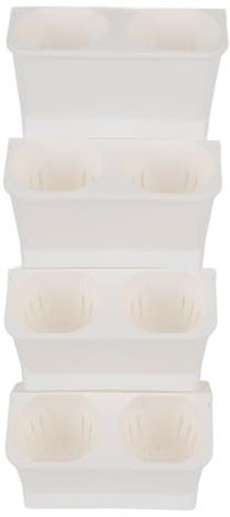 Depisuta Fioriera da Giardino Verticale, Piantatrice Impilabile a 4 Livelli con Materiale PP Resistente Alla Ruggine e Robusta per Erbe di Fiori di Verdura, per Balcone da Patio Esterno (WHITE)