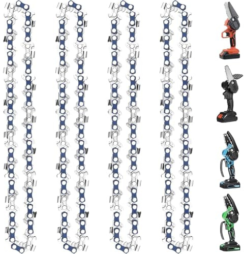 sinirttou 4 Stück Sägekette mit 28 Antriebsglieder 1/4 LP | 1,1mm (0.043) | 28 TG Ersatzkette Sägeketten, Universal Kette für Kompatibel mit Allen 4 Mini Kettensäge für Gartenbaum Landwirtschaft