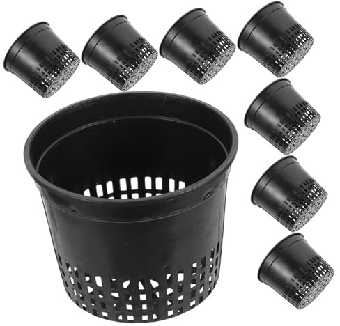 Veemoon Panier Plante Aquatique 10 Pièces en Plastique Noir pour Culture | Hydroponie et Culture en Terre, Drainage Uniforme, Nettoyage Facile, Lot de 10 pour Balcon et Magasin